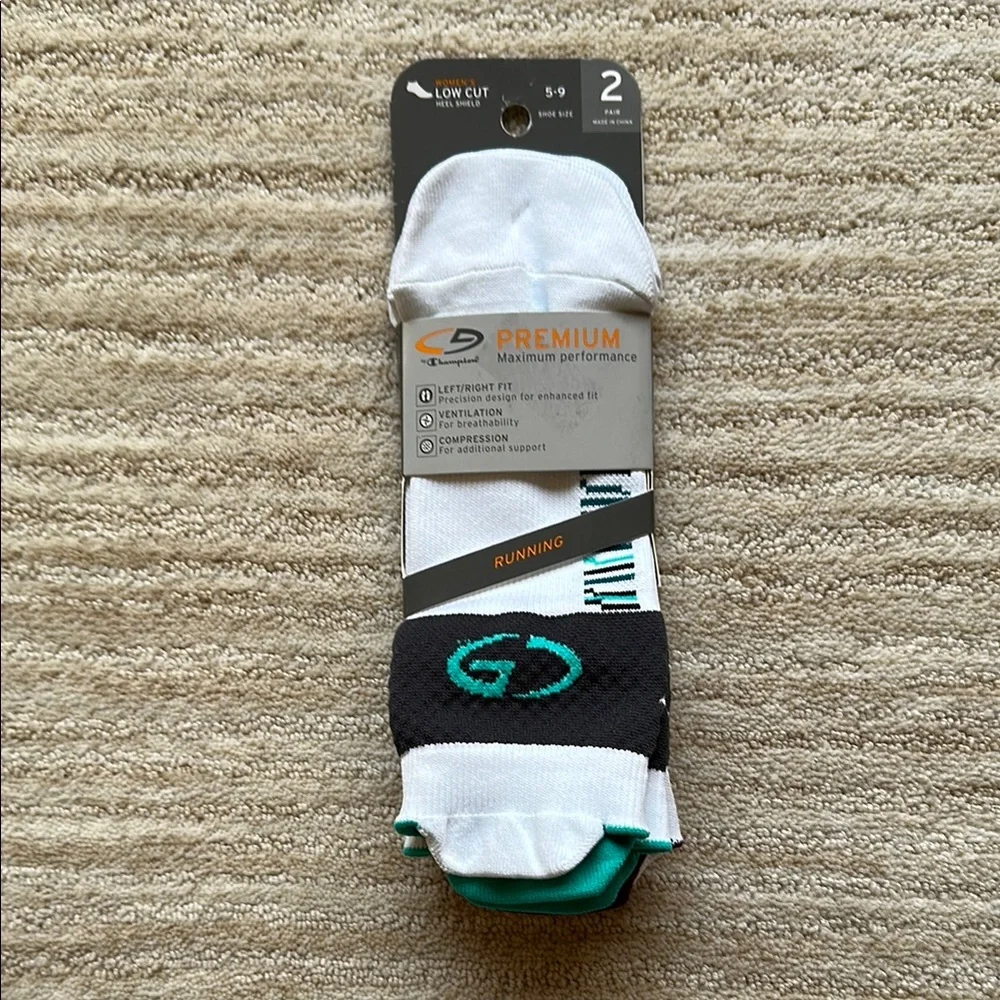 Champion C9 Premium Maximum Performance Running Socks Low Cut Compression White